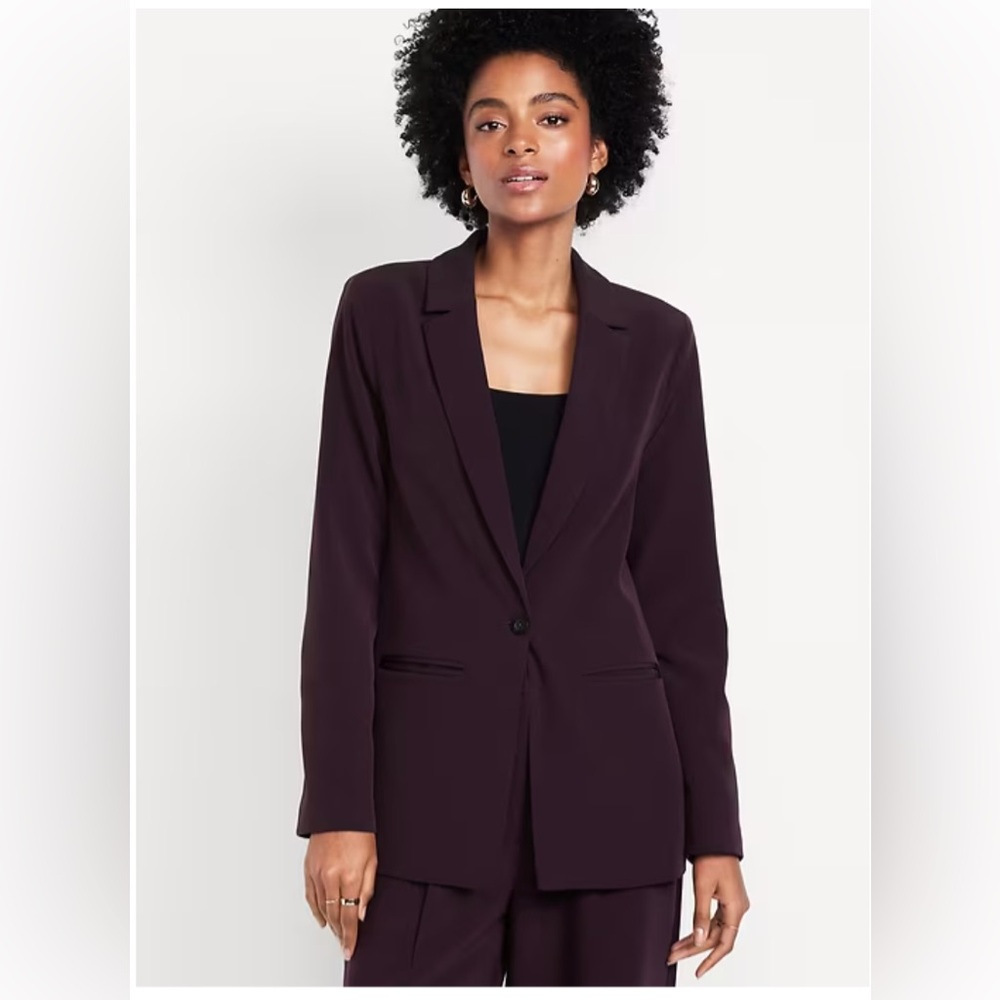 Old Navy Classic Double-Weave Blazer Women’s Size Small Tall Boxwood Purple